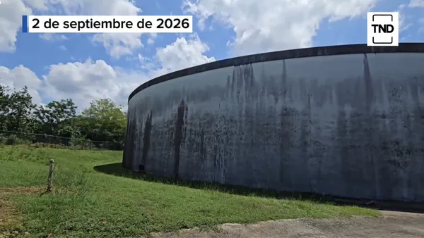 Tanque de agua de la AAA en el sector Fondo del Saco, Toa Baja, grabado el 2 de septiembre de 2026